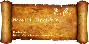 Morelli Ciprián névjegykártya